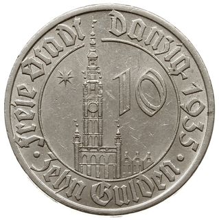 10 guldenów 1935, Berlin; Ratusz Gdański; CNG 52