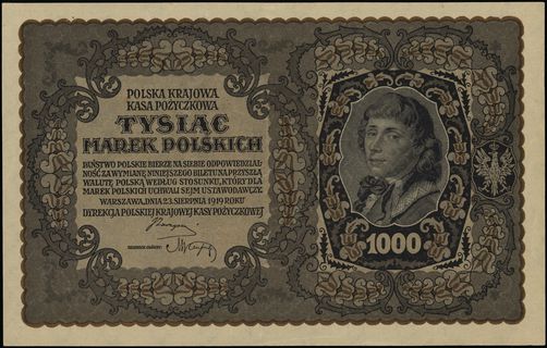 1.000 marek polskich 23.08.1919, seria III-U, numeracja 647745
