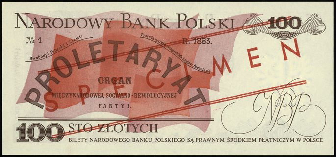 100 złotych 1.06.1982, WZÓR, seria HG, numeracja