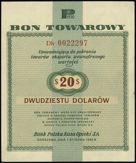 20 dolarów 1.01.1960
