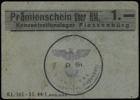 Konzentrationslager Flossenbürg; bon na 1 markę;