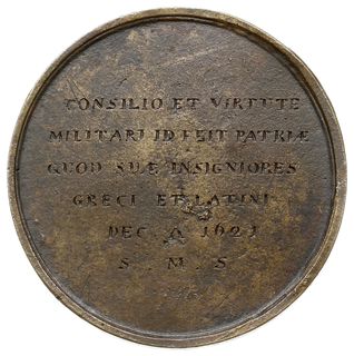 medal lany w brązie, wykonany w XVIII w. starani