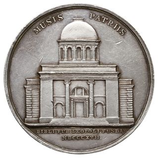 medal autorstwa Josepha Langa z 1817 r., wybity z okazji ufundowania i otwarcia biblioteki publicznej  we Lwowie przez Józefa Maksymiliana Ossolińskiego