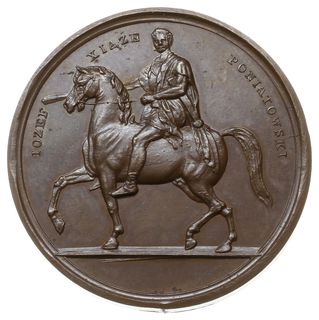 medal autorstwa Józefa Majnerta (1813-1879) po 1830 roku, wybity na pamiątkę pomnika księcia Józefa  Poniatowskiego (autorstwa Thorwaldsena), który stanął w Warszawie