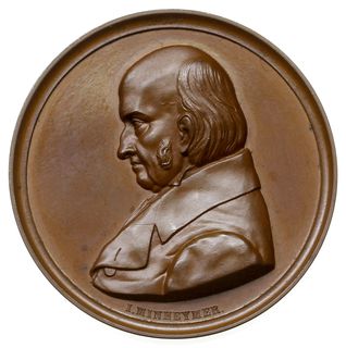medal autorstwa Minheymera ok. 1848 r., poświęcony ministrowi sprawiedliwości Feliksowi hrabiemu  Łubieńskiemu