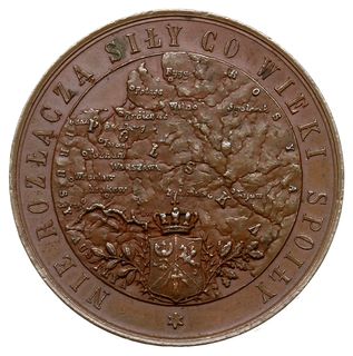 medal nieznanego autora z 1886 r. wybity dla upamiętnienia wysiedlenia Polaków w Wielkopolsce z ich  rodzimej ziemi dokonywane przez Prusaków