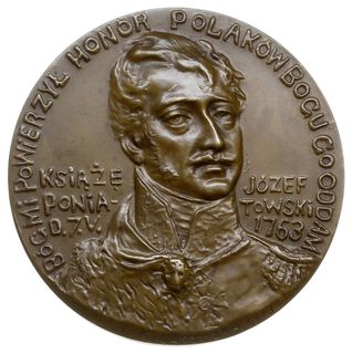 medal autorstwa Konstantego Laszczki z 1913 r., wybity na 100. rocznicę śmierci księcia Józefa Poniatowskiego