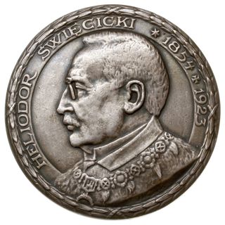 medal autorstwa Jana Wysockiego z 1923 r., wybity dla upamiętnienia Heliodora Święcickiego, pierwszego  rektora Uniwesytetu Poznańskiego