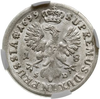 ort (Achtzehngröscher) 1699 SD, Królewiec