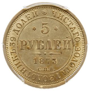 5 rubli 1873 СПБ HI, Petersburg; Fr. 163, Bitkin