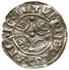 naśladownictwo duńskich denarów Knuta, po 1035; Aw: Spirala rozwinięta przeciwnie do ruchu zegara,..
