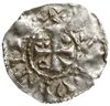 denar 1010-1035; Aw: Kapliczka bawarska z krzyżem wewnątrz, pod nią kółko; Rw: Krzyż z krzyżykiem,..