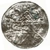 denar 1018-1026, Salzburg, mincerz Kid; Aw: Krzyż dwunitkowy, w nim wpisany HEINH DX; Rw: Dach koś..