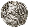denar 1024-1039, Augsburg; Aw: Popiersie w prawo; Rw: Krzyż z literami CRVX w kątach; Hahn 148.3; ..