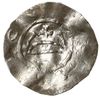 denar z lat ok. 1013-1025; Aw: Wzgórze z krzyżem, po bokach dwa pałąki (lub haki), wokoło fragment..