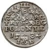 trojak 1584, Olkusz; odmiana z literami G-H obok Orła i Pogoni (inicjały mincerza Georga Hose); Ig..