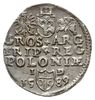 trojak 1589, Olkusz; na awersie napis kończy znak menniczy Mikołaja Hevela de Colpino, na rewersie..