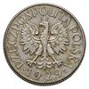 1 złoty 1929, Warszawa; nominał w liściastym ornamencie, na rewersie z lewej strony wklęsły napis ..