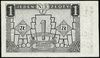 1 złoty 1.07.1948, seria AB, numeracja 1234567, z pomnikiem Adama Mickiewcza w Warszawie, czarny d..