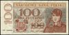 100 złotych 2.01.1965; seria KH, numeracja 1204395, niewprowadzony do obiegu banknot projektu Andr..