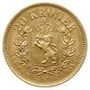 20 koron 1901, Kongsberg; Ahlström 9, Fr. 17, Sieg 104; złoto 8.96 g, pięknie zachowane