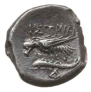 trihemiobol, IV w p.n.e.; Aw: Głowy dwóch mężczy