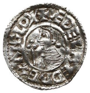 denar typu crux, 991-997, mennica Exeter, mincerz Edric