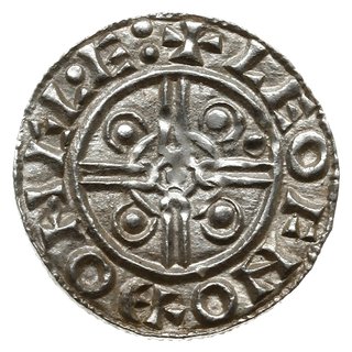 denar typu pointed helmet, 1024-1030, mennica Gloucester, mincerz Leofnoth