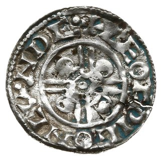 denar typu pointed helmet, 1024-1030,, mennica Londyn, mincerz Leofwige
