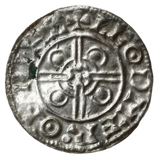 denar typu pointed helmet, 1024-1030, mennica Winchester, mincerz Leodmær