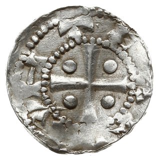 denar 1002-1024; Dłoń opatrzności, po bokach RE-