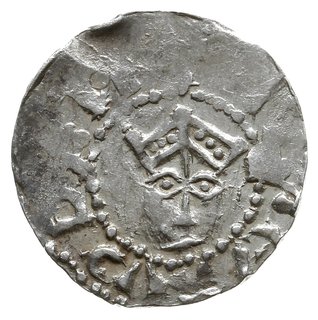 denar, 1024-1039; Głowa cesarza w koronie na wpr