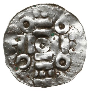 denar, ok. 1020-1025; Krzyż utworzony z kółek i 