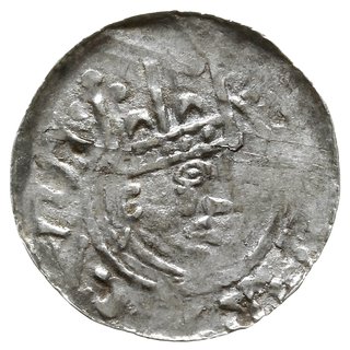 denar 1002-1024; Głowa w koronie w prawo / dłoń 