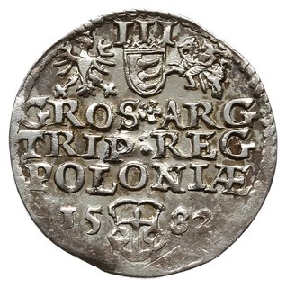 trojak 1582, Olkusz; duża głowa króla; Iger O.82