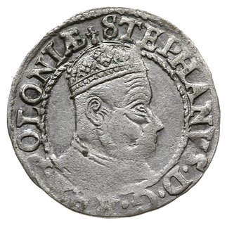 grosz 1579, Olkusz; Aw: Wąskie popiersie króla w