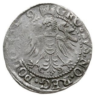 grosz 1579, Olkusz; Aw: Wąskie popiersie króla w
