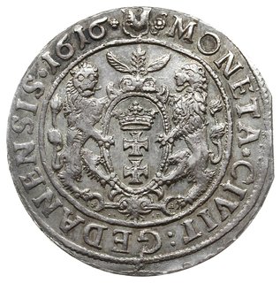 ort 1616, Gdańsk; mała głowa króla z szeroką kry