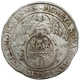talar 1640, Toruń; Aw: Półpostać króla w prawo i