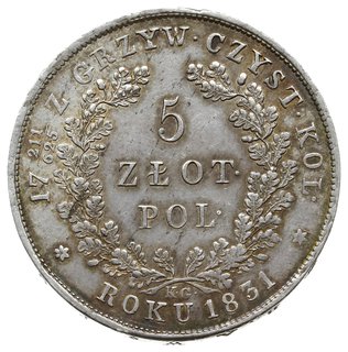 5 złotych 1831, Warszawa; na rewersie ułamek 211