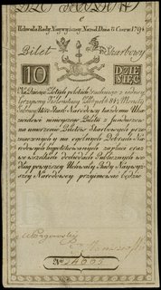 10 złotych 8.06.1794, seria C, numeracja 34665, 