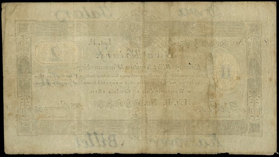 2 talary 1.12.1810, podpis komisarza Badeni, litera B, numeracja 69086, bez stempla komisji likwidacyjnej