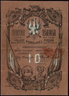 10 złotych (1853), seria D, numeracja 1449; Luco