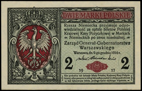2 marki polskie 9.12.1916, Generał, seria A, numeracja 9694704