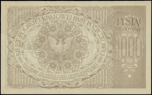1.000 marek polskich 17.05.1919, seria III-A, numeracja 659379, znak wodny orły i litery B-P