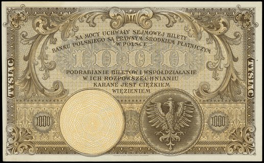 1.000 złotych 28.02.1919, seria A, numeracja 5678438