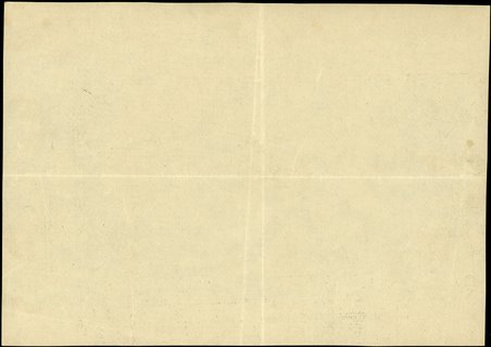 makieta strony odwrotnej banknotu 50 złotych emisji 28.08.1925, bez oznaczenia serii i numeracji, papier bez znaku wodnego