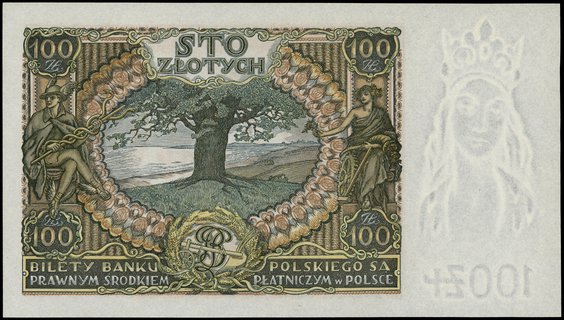 100 złotych 9.11.1934, seria BJ, numeracja 20375