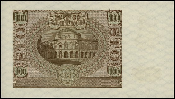 100 złotych 1.03.1940, seria B, numeracja 0685686, fałszerstwo wykonane przez Związek Walki Zbrojnej