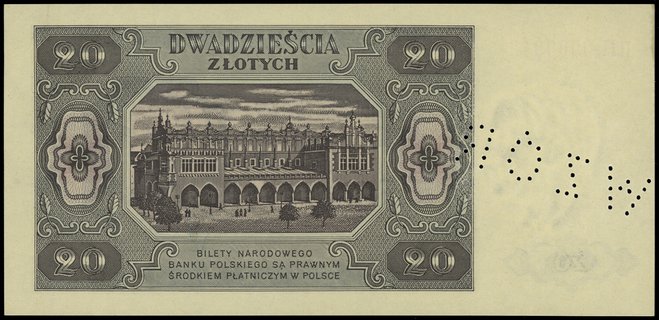 20 złotych 1.07.1948, seria HF, numeracja 000004